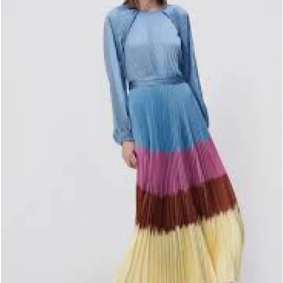 (85Y) ❤️ BNWT JONATHAN SIMKHAI SUZIE DRESS IN HYDRANGEA DIP DYE - Picture 4 of 14